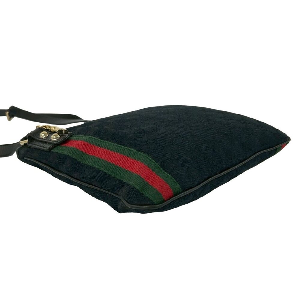 GUCCI Sherry GG canvas shoulder bag pochette sacoche black - Picture 8 of 10